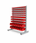 Heavy Duty Metal Bin Rack Storage Organizer System With 76 Removable Bins for tools hardware in garage factory