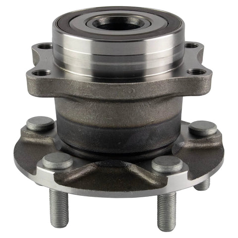 Rear Left Or Right Wheel Bearing And Hub Assembly For 2015-2021 Subaru Legacy Outback Forester Ascent And 2015-2019 WRX Including 2015-2016 WRX STI And 2019 WRX STI, showing close-up of the metal component with bolt holes and studs.