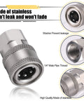 Four Amazon stainless steel 1/4-inch NPT pressure washer quick-connect couplers, male and female fittings