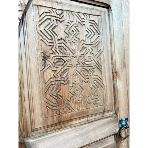 Handcrafted Barn Door In Your Size Dope Sliding Or Hinged Interior Exterior Front Door With That Vintage Meets Modern Farmhouse Vibe Made To Order 71 By 34 Inches No Glass Or Hardware Included Customizable featuring intricate wood carving detail