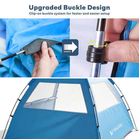 Beach Tent Sun Shelter For 3 4 6 8 People UPF 50 UV Protection Cabana Shade Tent Lightweight No Fuss Easy Setup Portable Canopy with upgraded buckle design