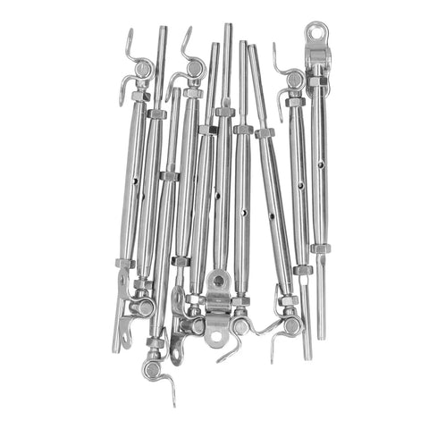 Sick Adjustable Top Rated T316 Stainless Steel Railing Kit 10 Kit Set Handles Weird Angles Keeps Things Rust Free Indoors Or Outdoors With Badass Heavy Duty Hardware For Cable Wire Systems For Your Decks And Stairs, 10-piece T316 steel kit