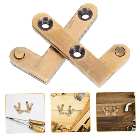 2-Pack Heavy Duty Hidden Door Hinges For Secret Bookcase Doors Concealed Pivot Hinge With Bronze Finish Built Tough Durable Brass Construction Silent Smooth Swinging Motion Ideal For Hidden Cabinets And Modern Bookcase Projects, shown disassembled on a table with tools nearby.