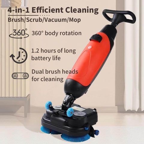 Heavy Duty 17 Inch Floor Polisher Carpet Cleaning Machine With 240 RPM 3 Gallon Tank Dual Brush Heads 13000 Sqft Per Hour Coverage Industrial Floor Cleaner Red