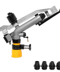 360 Degree Rain Gun Sprinkler With One And A Half Inch FNPT Connection Full Circle Impact Sprinkler With Four Interchangeable Nozzles