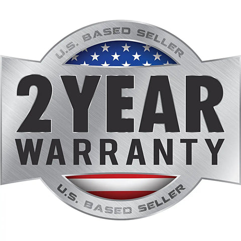"2 Year Warranty badge with U.S. flag design, indicating American-based seller"