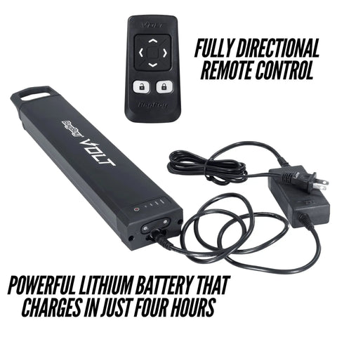Electric Golf Push Cart With Roomy Seat Featuring Full Directional Remote Nine Speed Levels Mileage Counter Screen And Trueline Tracking remote control and lithium battery.