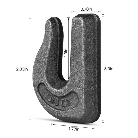 Heavy Duty Three Eighths Inch Grade Seventy Clevis Grab Hooks For Tractor Bucket Weldable Chain Hooks For Pulling And Lifting