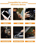 Compatibility of Beast 1000W Pure Sine Wave Inverter with cellphone, laptop, tablet, camping light, vacuum cleaner, small lamp.