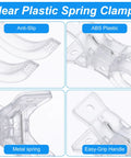 40 Pack 3.5 Inch Large Clear Balloon Arch Clips Transparent Spring Clamps Heavy Duty for balloon arches backdrops