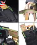 Close-up details of 12 Inch By 48 Inch Auger Bit With 2 Inch Hex Collar For Skid Steer Post Hole Digger Attachment teeth and pilot bore