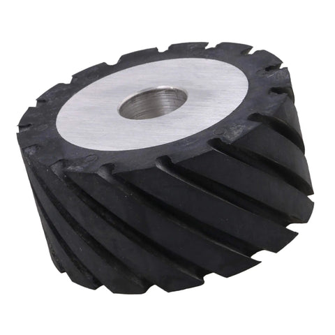 Top Shelf Aluminum Core Rubber Contact Wheel For Belt Sanders And Polisher Machines Featuring Serrated Grip Surface Rock Steady Replacement Part.