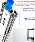Heavy Duty Ball Bearing Drawer Slides One Pair Smooth Glide Full Extension With Auto Lock Latch showing blue locking mechanism and mount.