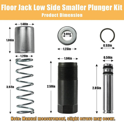 3 Ton Hydraulic Floor Jack Dual Pump Piston Plunger Kit Replacement Parts With Smaller Low Side Plunger Dimensions