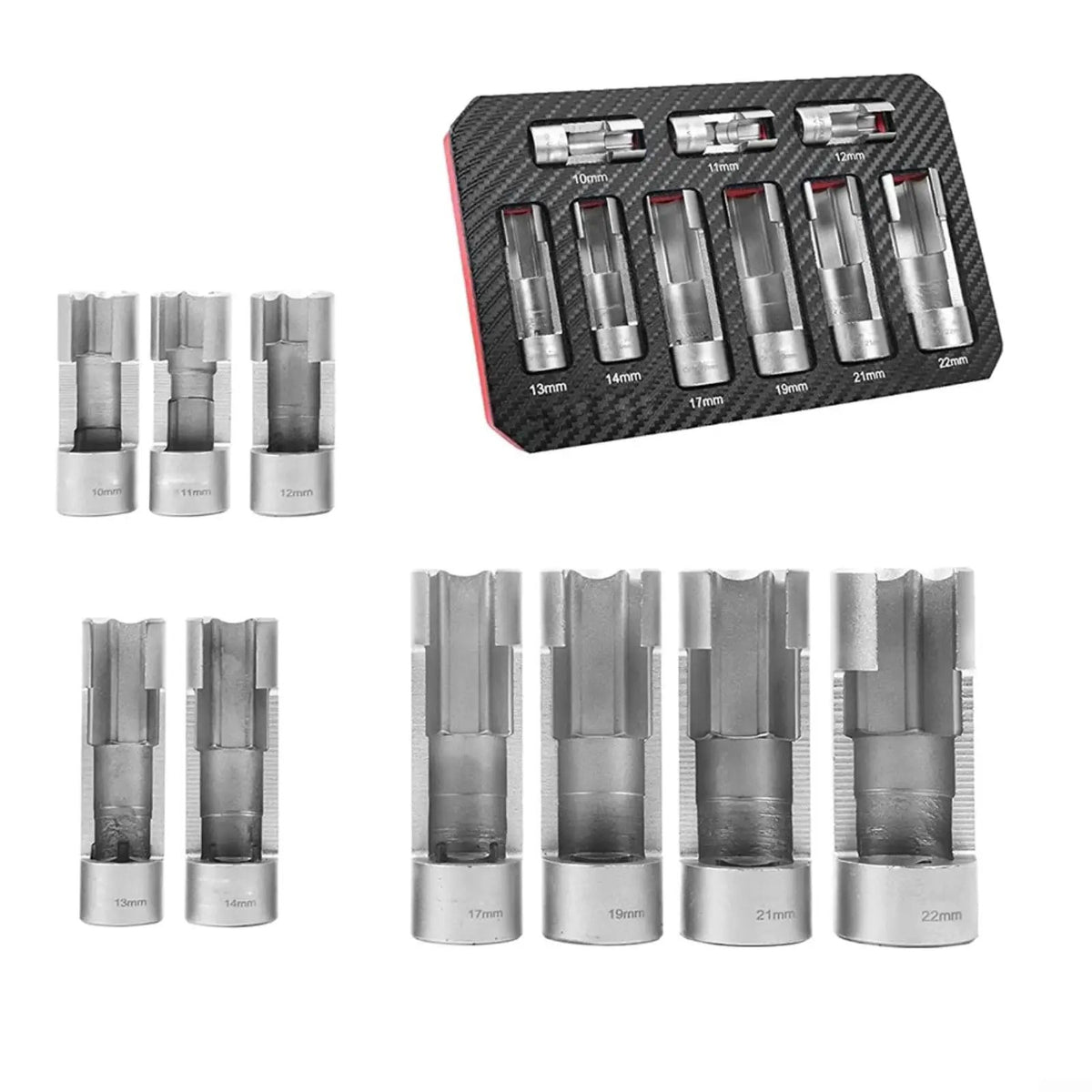 Chrome vanadium open-side fuel line sockets