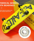Yellow Pro Fingerboard 32mm Wooden Deck With Deep Concave, 5 Layer Maple Construction, CNC Trucks, Precision Bearings, box background