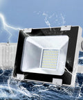 JUDYSSY 12 Pack 30W Led Floodlight Outdoor, 3000Lm showing water-resistant design in outdoor setting.