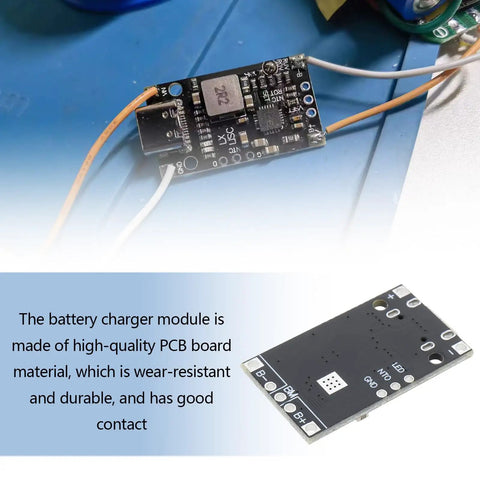 Two Piece 2S 3S Bms Charger Protection Board For Lithium Ion Polymer Batteries Featuring Type C Input Plus 1.5A Boost Module displayed on blue surface.