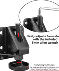 Eight Piece Cabinet Leg Levelers Heavy Duty Furniture Leveling Feet With Lock Nuts Sturdy Cold Rolled Steel For Cabinets Tables And Furniture Anti Slip Pad Height Adjustable Rotatable Thread Design Wide Bearing Base Prevents Slips And Scratches, adjustable with 5mm Allen wrench