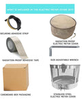 Components of Fabric-Covered Smart Meter Shield Box With Adhesive Tape For Home EMF And RF Shielding, Faraday Cage Performance.
