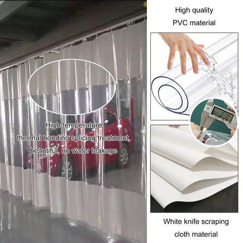 Badass Heavy Duty Clear Vinyl Curtains Featuring Solid Zipper And Steel Grommets For Pergolas And Gazebos Waterproof White Transparent Rain Side Panels Game Changing Tarpaulin 5X7 Feet, showcasing clear PVC material.