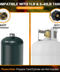 MAPP connector and QCC1 adapter for Beast Mode Heavy Duty Propane Weed Burner Torch With 1,800,000 BTU Flame Thrower.