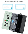 2-In-1 Indoor Outdoor Thermometer Hygrometer With IP65 Waterproof Rating, Digital Display showing temperature and humidity.
