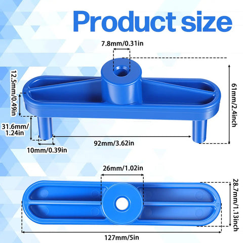 Bulletproof Center Finder And Scriber Tool Set For Woodworking Marking Gauge Positioning Ruler Solid Abs Construction dimensions in blue.