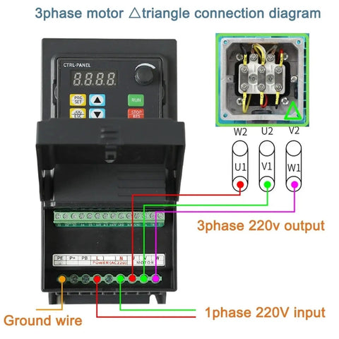Plug And Play 380V Variable Frequency Drive Inverter For Three Phase Motors With Soft Start And RS485, 1.5KW Power, Easy Speed Control, Built Tough VFD Controller For Industrial Equipment wiring diagram