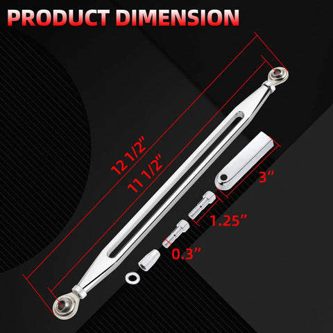 Chrome Shift Linkage For Harley Touring Motorcycles 1980 To 2024 Keeps Your Ride Shifting Smooth And Crisp On Softail Electra Glide Road King Street Glide Road Glide Upgrade For Lightning Fast Shifts, 12.5-inch chrome billet aluminum linkage with rod ends