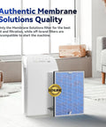 2 Pack Replacement Filter for MSA3 and MSA3S Air Purifiers Upgraded 4 in 1 H13 True HEPA Filter next to air purifier in room.