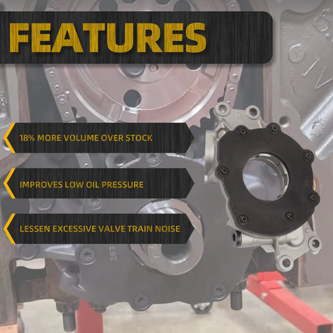 High Volume M29-5HV Beefed Up Oil Pump Kit for GM Vortec V8 Engines mounted on engine block