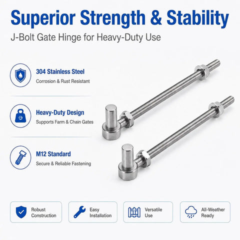 Stainless Steel Gate Hinge Set With Eye Plate Heavy Duty No Weld For Farm Fence Outdoor Use 6 Inch Durable Rust Resistant