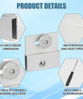 Two Pack Frameless Shower Door Rollers M6054 Top Bracket Roller Assembly With Three Quarter Inch Wheels and Ball Bearings
