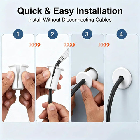 6 Pack Solid Silicone Cable Grommets For Walls Dustproof Waterproof Shield Keeps Starlink Dishy And Ethernet Lines Secure With A Snug No Sweat Pass Through Fit installation steps for silicone grommet.