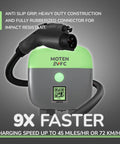 Level 2 Public EV Charger With 48A Output, 11.5 kW, Ethernet And WiFi shown with rubberized connector