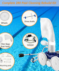 Pool Cleaner Rebuild Kit For Polaris 280 And 180 Series TankTrax BlackMax A49 Replacement Parts layout with pool background