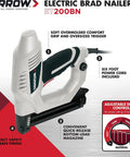 Electric Brad Nailer with comfort grip and adjustable depth, Heavy Duty Electric Brad Nailer for Trim and Framing Projects