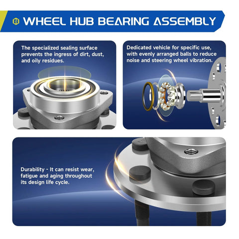 Diagram of Front Wheel Bearing Hub Assembly Pair For 2007 2012 Nissan Sentra 2.0L With 4 Wheel ABS And 4 Lugs OE Grade Replacement showing details.