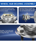 Infographic detailing features of Rear Wheel Bearing Hub Assembly 512518 Two Pack for 2014 2018 Subaru Forester and related models.