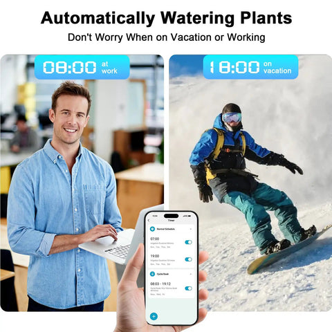 Smart Sprinkler Timer With Brass Inlet And Outlet 1 Zone Hose Faucet Controller With WiFi Hub Create Up To 20 Watering Plans