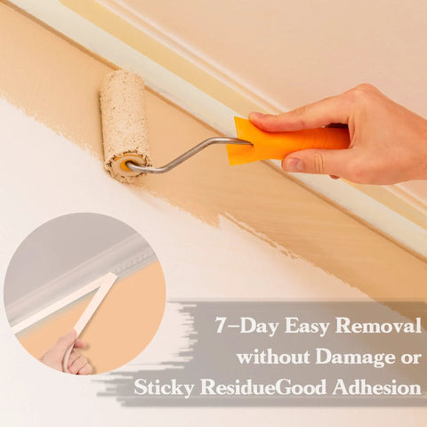 Applying Beige 12 Pack Painter Tape 0.7 Inch By 50 Yards General Purpose Masking Tape for sharp lines in painting
