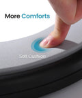 Total Game Changer Camp Toilet Seat With Ultra Plush Cushion And Secure Swivel Lid Fits Standard 5 Gallon Bucket close-up of soft cushion being pressed.