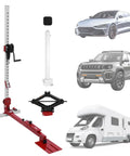 1322 Pound Heavy Duty Dent Puller For Auto Body Frames With Nylon Casters next to cars and camper van