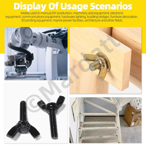 Tough As Nails Carbon Steel Metric Wing Nuts Assortment Kit showing usage in DIY projects and equipment assembly.