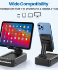 Two In One Bluetooth Speaker Phone Stand For Desk Foldable Adjustable Anti Slip Base with devices in wide compatibility mode