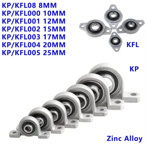 4 Pack Zinc Alloy Pillow Block Bearings Self Aligning Flange Mount Units KFL08 KP08 KP001 KFL000 For Heavy Duty Machinery Shaft Setup Secure Smooth Rotational Movement Tough Hardware That Nails Job Needs Like Bad Boys Rock Solid Workhorse. Zinc alloy flange bearings set for 10mm shafts