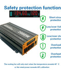 Certified Bad Boy Heavy Duty 2000W Power Inverter 12V Dc To 120V Ac Converter Peak 4000W Modified Sine Wave with LED display.