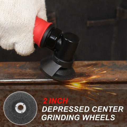 Heavy Duty 2 Inch Die Grinder Grinding Wheels Set With Depressed Center Type 27 Discs 3/8 Inch Arbor And 1/4 Inch Mandrel For Metal And Stainless Steel 15 Pack Pro Grade Construction For Drill Rotary Tool in use on metal surface