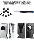 Premium Wallet Replacement Screw Kit With Mini Screwdriver, 50 Heavy Duty Stainless Steel Fasteners for money clip wallets